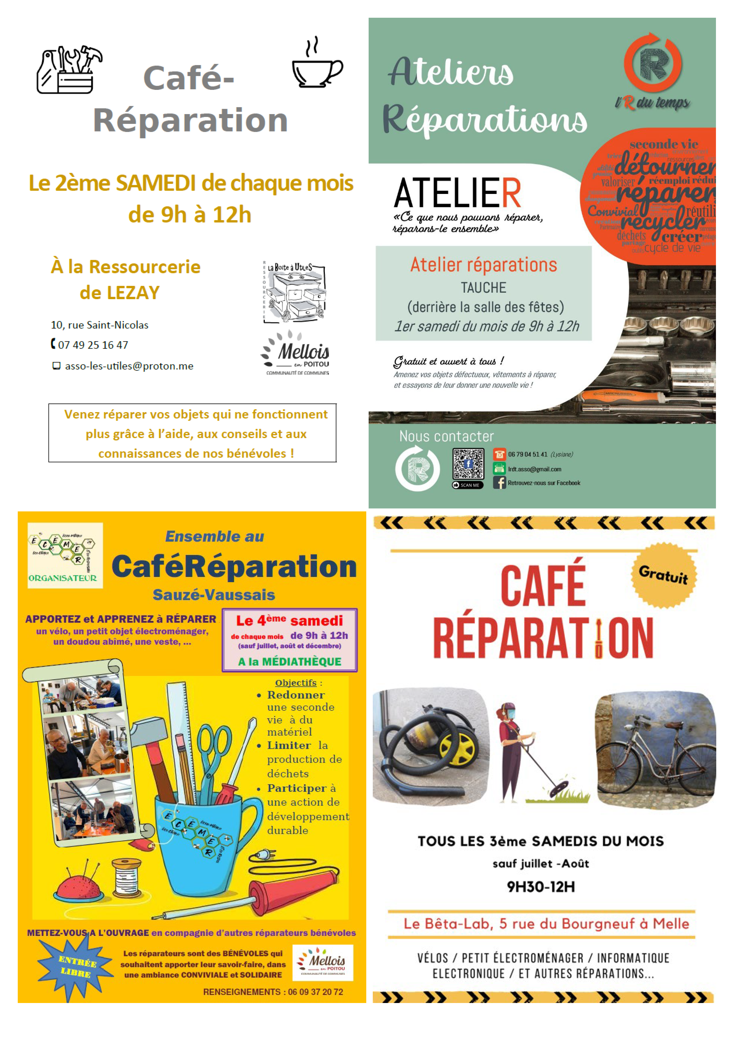 Affiches cafés réparation
